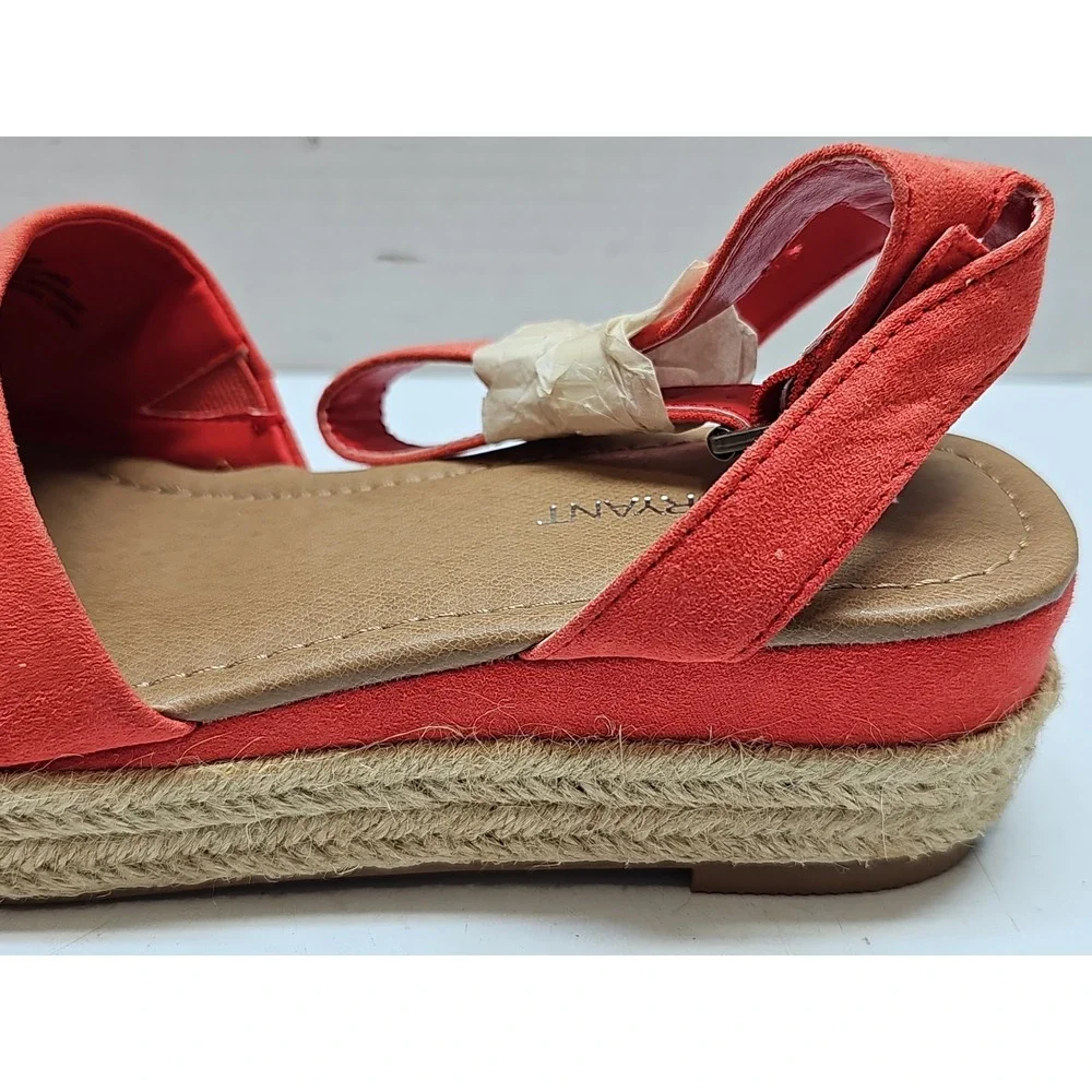 Lane Bryant Womens Coral Ankle Strap Wedge Espadrille Sandals 8W Platform